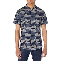 A｜X ARMANI EXCHANGE Men's Printed Woven Short Sleeve Button Up Shirt