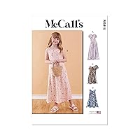 McCall's Girls' Sleeveless or Short Sleeve Dress Sewing Pattern Kit, Design Code M8418, Sizes 7-8-10-12-14-16, Multicolor