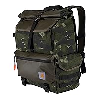 Carhartt Nylon Roll Top, Heavy-Duty Water-Resistant Backpack, Blind Fatigue Camo, One Size