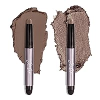 Eyeshadow 101 Crème to Powder Waterproof Eyeshadow Stick Duo, Taupe Shimmer and Stone