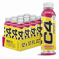 C4 Energy Non-Carbonated Zero Sugar Energy Drink, Pre Workout Drink + Beta Alanine, Watermelon, 12 Fl Oz (Pack of 12)