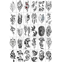 Temporary Tattoo Paper Sticker for Body Art, 30 Sheets Semi-permanent Waterproof Tattoos for Men Women Boys Girls Teenages for Arm Back Chest Shoulder Legs Belly and Back