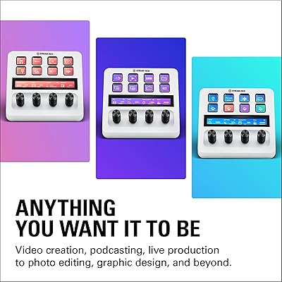  Elgato Stream Deck + White, Audio Mixer, Production Console and  Studio Controller for Content Creators, Streaming, Gaming, with  Customizable Touch Strip dials and LCD Keys, Works with Mac and PC 