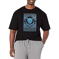 Marvel Big & Tall Classic Black Panther Sweater Men's Tops Short Sleeve Tee Shirt