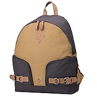 Heritage Canvas Leather Backpack, Canvas Leather Smart Casual Daypack, Tablet Friendly Backpack TRP0433 (Navy Camel)