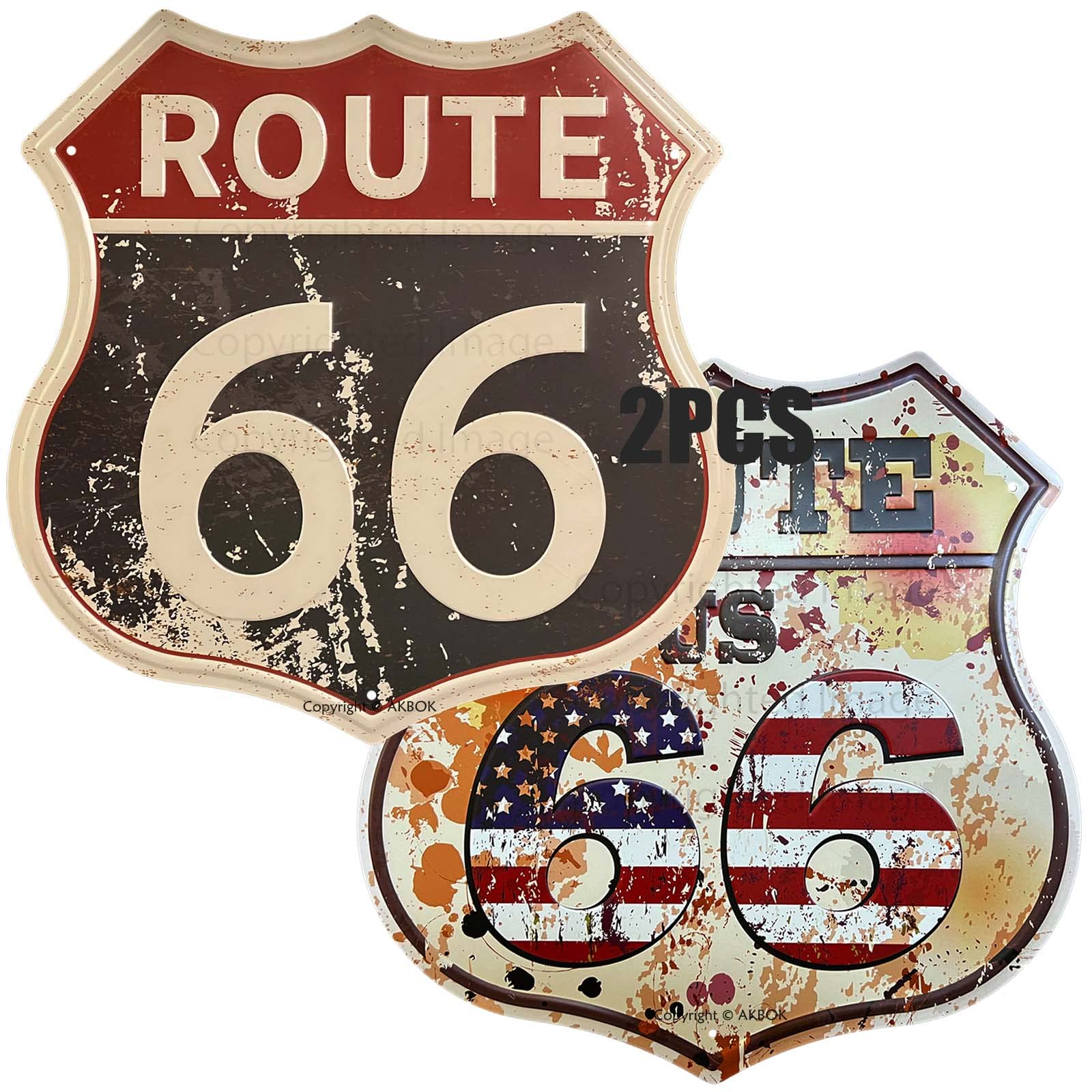 Mua 2PCS Vintage Route US 66 Shield Shape Metal Sign Speedway ...