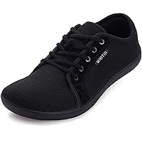 WHITIN Men's Fashion Barefoot Sneakers Zero Drop Sole Minimus Casual W81 Size 8W Minimalist Training Tennis Shoes Fashion Walking All Black 41