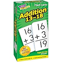 Trend Enterprises: Addition 13-18 Skill Drill Flash Cards, Exciting Way for Everyone to Learn, Self-Checking Design, Great for Skill Building and Test Prep, 99 Cards Included, Ages 6 and Up