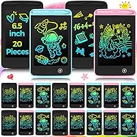Zhehao 20 Pcs LCD Writing Tablet for Kids 6.5 Inch Colorful Doodle Board LCD Writing Board Kids Portable Electronic Drawing Board Erasable Drawing Pad Reusable Writing Pad for Kid (Black, Blue, Pink)