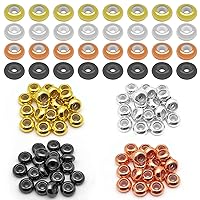 80pcs 8mm Stopper Beads with Rubber Inside Flat Round Rondelle Spacer Beads Adjustable Slider Clasps Round Beads Positioning Spacer Beads for DIY Bracelets Necklaces Jewelry Making(2mm Hole,4Colors)