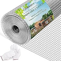 Hardware Cloth 1/4 inch 48in x 100ft 23 Gauge, Hot-dip Galvanized After Welding Chicken Wire Fence Roll Garden Plant Welded Metal Wire Fencing Roll, Rabbit Cages Snake Fence