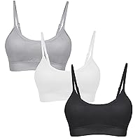 3 Pack Women's Medium Support Cross Back Wirefree Removable Cups Yoga Sport Bra