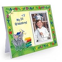 Prek Graduation Kindergarten Preschool Graduation Picture Frame | Colorful and Fun | Holds 3.5 x 5 Photo | First Graduation Keepsake Gift | Innovative Front-Loading Photo | Elephants Design