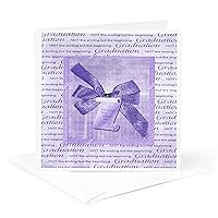 Greeting Card - Graduation Words, Big Bow with Diploma, Purple - Graduation Design