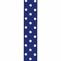 Offray, Royal Blue Grosgrain Polka Dot Craft Ribbon, 1 1/2-Inch x 9-Feet