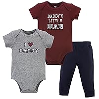 Hudson Baby Unisex Baby Unisex Baby Cotton Bodysuit and Pant Set, Boy Daddy, 12-18 Months