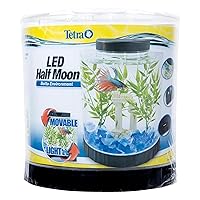 Tetra LED Half Moon aquarium Kit 1.1 Gallons, Ideal For Bettas, Black, 9