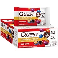 Quest Protein Chips & Candies Bundle - Chili Lime Chips (12 Count) & Chocolatey Peanut Candies (12 Count)