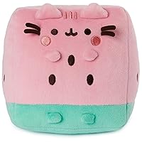 GUND Pusheen Watermelon Plush, Cat Stuffed Animal for Ages 8 and Up, Pink/Green, 6”
