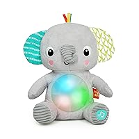 Bright Starts Hug-a-Bye Baby Elephant Stuffed Animal Dual-Mode Soft Toy Soother, Newborn and up