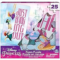 Disney Princess, 25-Piece Jigsaw Foam Squishy Puzzle Just Hanging Out Rapunzel Mulan Merida, for Kids Ages 4 and up