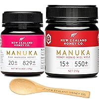 Manuka Honey Immu. Bundle - New Zealand Honey Co. UMF 15+ 8.8oz | UMF 20+ 4.4oz | Bamboo Spoon