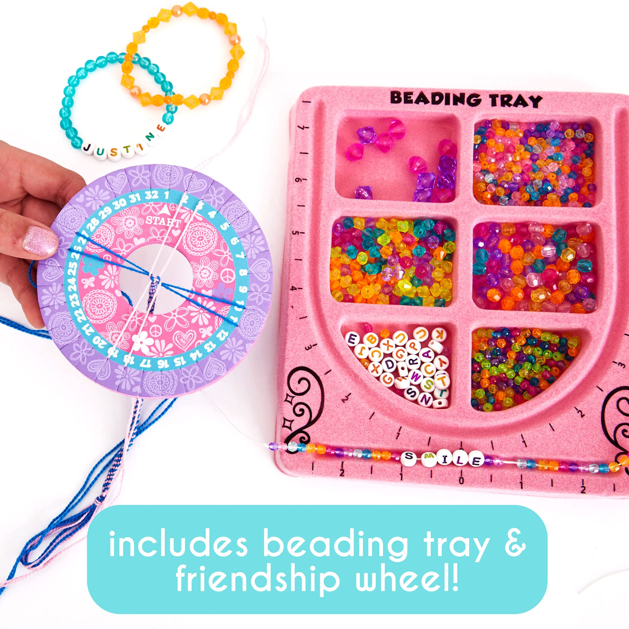 Just My Style My Very Own Jewelry Studio, Personalized Bracelet Making Kit With 1700+ Beads, Bead Kit Great for On-The-Go, Travel DIY Custom Accessories for Ages 6, 7, 8, 9