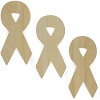 3 Unfinished Wooden Awareness Ribbon Shapes Cutouts DIY Crafts 5.8 Inches