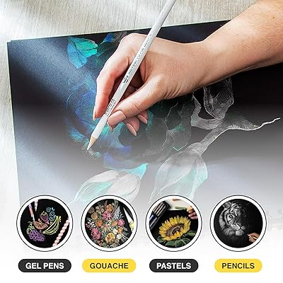 Mua Gel Ink Pens, Art Supplies for Kids 9-12, Sketch Pad, Sketchbook for  Drawing Kit, 12 Gel Pens for Black Paper Notebook. Sketch Book for Kids &  Adults. Color Paper & Gel