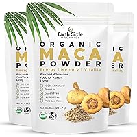 Organic Yellow Maca Root Powder, Natural Superfood, Helps with Energy, Weight, and Women's Fertility - USDA & Vegan Certified - 8 Ounce (Pack of 3)
