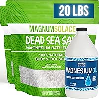 Pure Magnesium Bath Flakes & Magnesium Oil - 100% Natural Relief (3 Item Bundle)