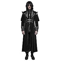 Men's Black Gothic Steampunk Vintage Long Coat Cloak Party Performance Costume
