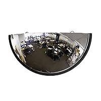 32” Acrylic Half Dome Mirror with Plastic Back, Round Indoor Security Mirror for Driveway Safety Spots, Outdoor Warehouse Side View, Circular Wall Mirror for Office Use (DPB3212)