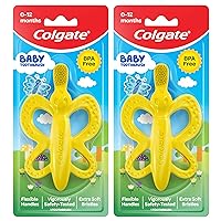 Colgate Baby Toothbrush and Teether, BPA Free â€“1 Count (Pack of 2)