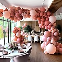 Blush Dusrt Pink Balloons Garland Different Sizes 18In 12In 5In Retro Pink Balloon Arch Kit For Birthday Wedding Baby Bridal Shower Gender Reveal Engagement Party Decoretions