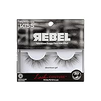 KISS Lash Couture Rebel Collection, False Eyelashes, Downtown Girl', 14 mm, Includes 1 Pair Of Lash, Contact Lens Friendly, Easy to Apply, Reusable Strip Lashes