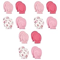 Luvable Friends Scratch Mittens, 12 Pack, Floral and Polka Dots