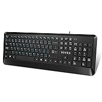 BOYEG Wired Multilingual Multimedia Office Computer Keyboard for African Languages. Full-Size Keyboard, USB Plug-and-Play, Compatible with PC, Laptop