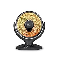 BLACK+DECKER Portable Heater for Rooms up to 161 Sq. Ft., Oscillating Space Heater & Heater for Bedroom with Overheat Protection, Small Heater with Timer & Manual Controls