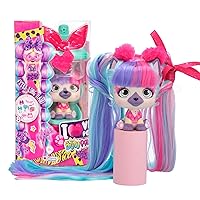 IMC Toys VIP Pets Natty - Bow Power Series - Includes 1 VIP Pets Doll and 6+ Accessories and Surprises for Hair Styling | Girls & Kids Age 3+