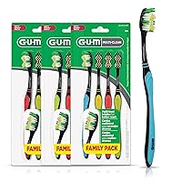 GUM Multi-Clean Toothbrush, Soft Multi-Level Bristles, Medium Head, 12ct (Pack of 3)