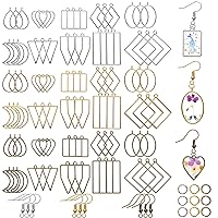 Suwimut 270 Pieces Open Bezel Pendants for Resin, 12 Styles Open Frame Pendant Assorted Geometric Hollow Mold Metal Resin Jewelry Molds for Earrings, Necklace, Pressed Flower, DIY Crafts