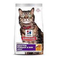 Dry Cat Food, Adult, Sensitive Stomach & Skin, Chicken & Rice Recipe, 15.5 lb. Bag