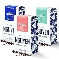 Nguyen Coffee Supply - Medium Roast Whole Coffee Beans, Variety Trio Pack with Moxy, Truegrit, and Loyalty Flavors, Vietnamese Grown and Direct Trade, Organic, Single Origin [3 ea, 12 oz Bags]