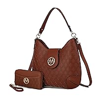 MKF Hobo Bag for Women & Wristlet Wallet Set – PU Leather Designer Handbag Purse – Shoulder Strap Lady Pocketbook Top Handle