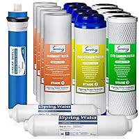 iSpring F15-75 2-Year Replacement Supply Filter Cartridge Pack Set for Standard 5-Stage Reverse Osmosis RO Systems, 15 Piece, White