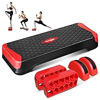 Yes4All 2-in-1 Adjustable Aerobic Step Platform Fitness Exercise Stepper with Rocker Balance Board Legs for Home Workout, Step Exercise & Balance Training