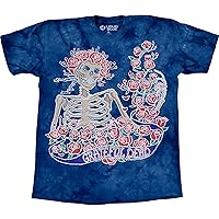 Liquid Blue Men's Standard Grateful Dead Batik Bertha Skeleton and Roses