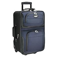 Amsterdam Softside Expandable Rolling Luggage, TSA-Approved, Lightweight, Navy, Carry-on 21-Inch