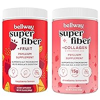 Bellway Super Fiber Powder + Fruit, Raspberry Lemon Super Fiber Powder + Collagen, Strawberry Lemonade